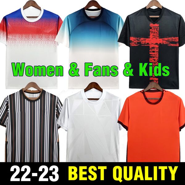 

women 2022 2023 soccer jersey kane sterling rashford sancho henderson barkley maguire 22 23 national football shirts men kids kit sets unifo, Black;yellow