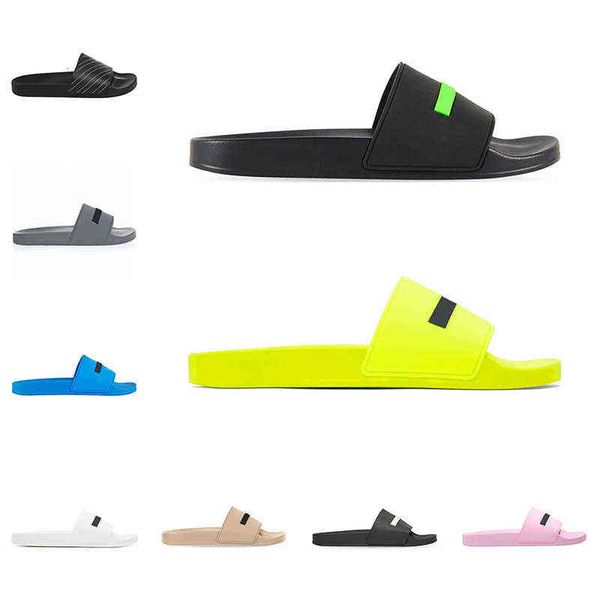 

men women pool slides designer slippers black green white cool grey beige blue pink yellow outdoor rubber slipper jst9