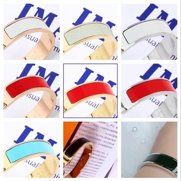 

2021enamel rainbow bracelets woman cuff fashion bracelet for man women jewelry jewelrys 24color optional253k, Black