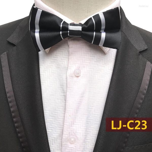 Bow Gine Fashion White Black Checkers Grids Bowtie с двойной панель