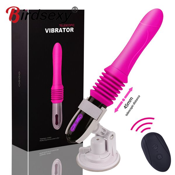 Толкающий фаллоимитатор, вибратор, автоматическая присоска для точки G, сексуальная игрушка для женщин, веселый анальный массаж, оргазм без рук