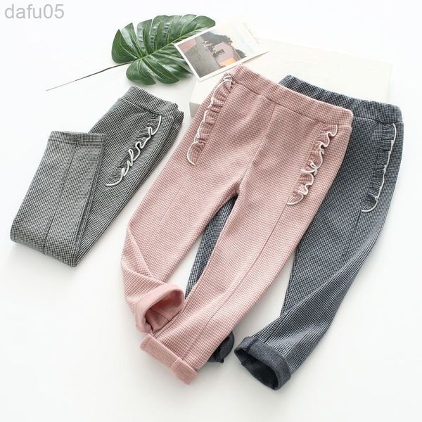 

baby girls pants autumn spring for toddler kids pants clothes children pants black ruffles l220808, Blue