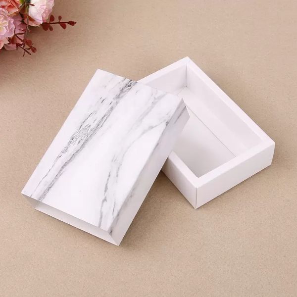 Caixas de gaveta de papel de papel de design de m￡rmore por atacado Caixa de presente de doces de casamento para j￳ias artesanais artesanais embalagens de j￳ias dh9850