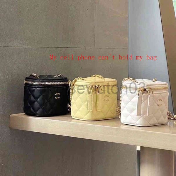 

designer channel handbag fashion even bag mens womens lattice messenger chain mini makeup golden ball box luxurious bucket shoulder bag l4.7