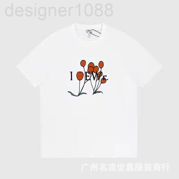 

women's t-shirt designer tested version of g's 2022 new embroidered t-shirt round neck rib collar plant specimen pattern for men a, White