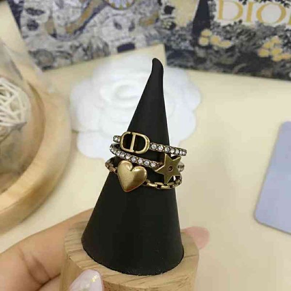 

2022 factory wholesale new di three in one women's love star hollow ring simple jewelry, Silver