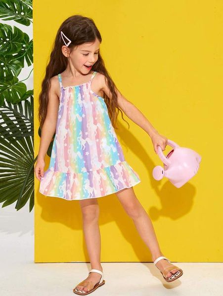 

toddler girls unicorn print shirred cover up she, Blue