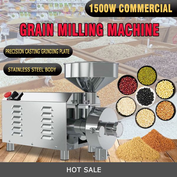 Máquinas de farinha de moinho de pulverizador comercial 220V Rice Grind Superfine Machine Máquina de Flinha Elétrica Pepper Grein Staneless Aço