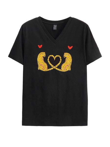 

x ceyda alasar leopard & heart print tee h7rt#, White