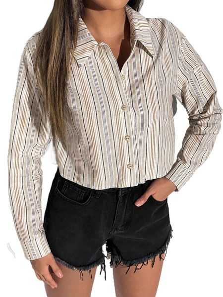

striped button up shirt a8tv#, White