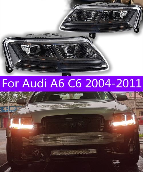 Car Styling per Audi A6 Fari 2004-2011 A6 C5 C6 Faro A LED Segnale Dinamico Animazione DRL Bi Xenon Accessori Auto