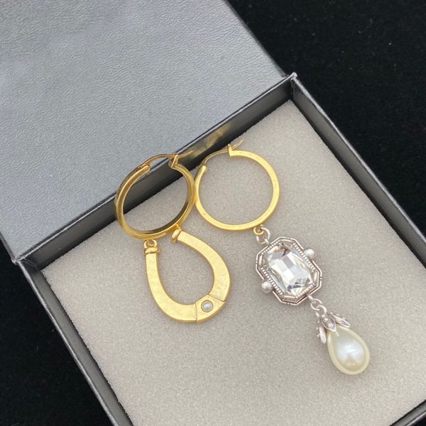 

fashion hoop earrings with stones aretes orecchini for women party wedding lovers gift jewelry engagement, Golden;silver