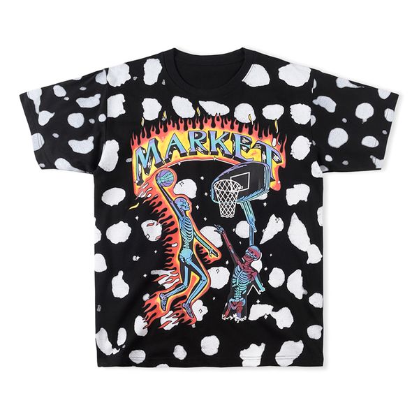 

t shirt tee black skull men women 11 short sleeve oversized t-shirt, White;black