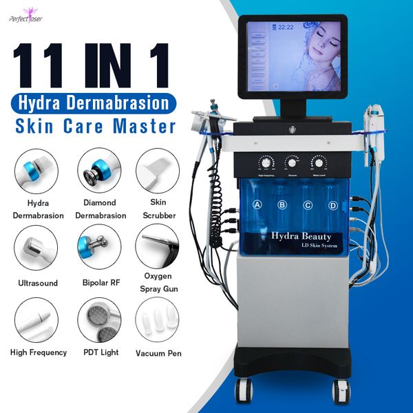 Hydrafacial-Maschine Mikrodermabrasion Vakuum-Gesichtsreinigungsmaschine Schönheits-Sauerstoff-Wasserstrahl-Porenreiniger Gesichtsmassagegerät Hautpflege-Werkzeug