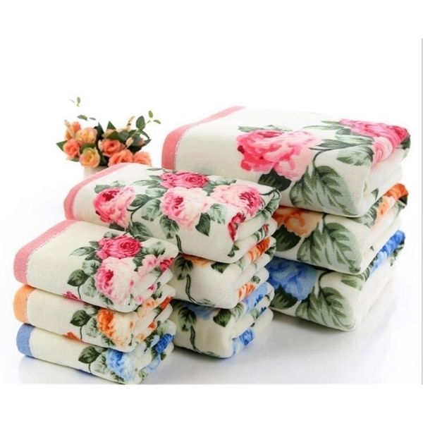 Toalha 75x140cm Bath de algodão floral para adultsbeach Terry Roomflower Serviette de Bain Y200429