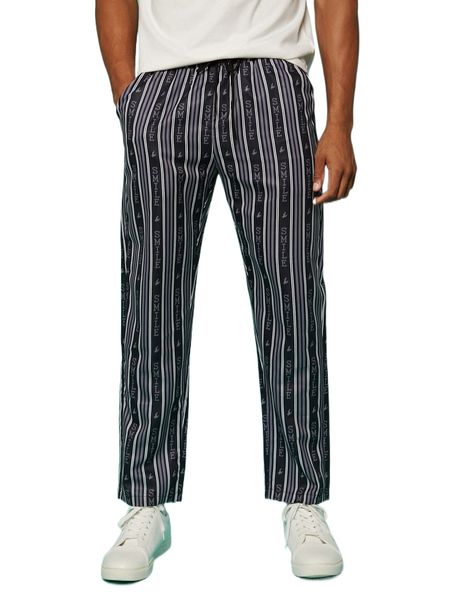 

men striped print pants 797f#, Black