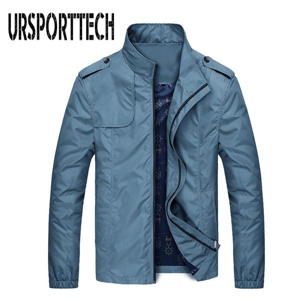

ursporttech men s jackets spring autumn slim fit solid mens bomber jacket male casual overcoat fashion baseball 220727, Black;brown