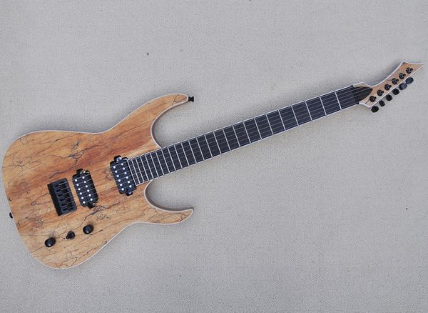 

natural wood color 6 strings electric guitar with spalted maple veneer