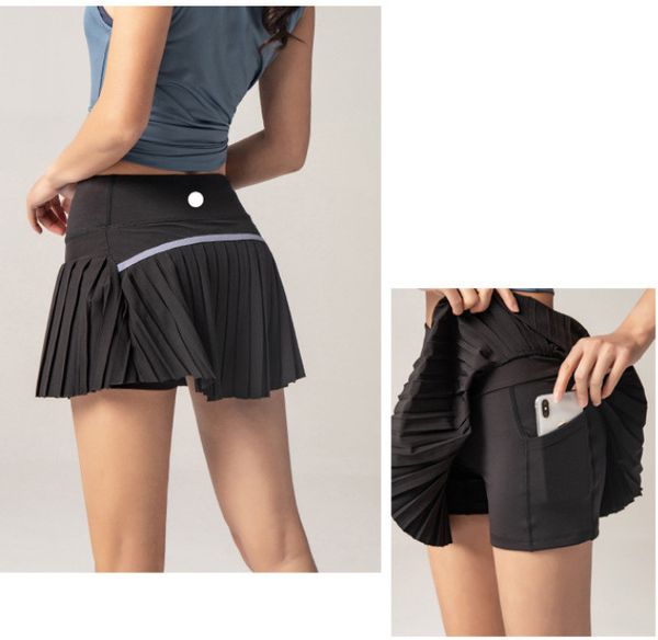 LL09 Roupas femininas de ioga com cintura alta, vestidos de exercícios, shorts para líderes de torcida, calças elásticas para meninas, roupas esportivas, prevenção de guarda-roupa, culotte