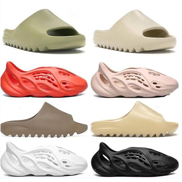 

classic slides men women slippers foam rnner slide bone earth brown resin bone desert sand triple black kids children slides sanda213i