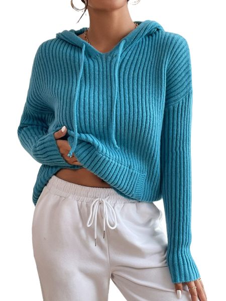 

kangaroo pocket drop shoulder drawstring hooded sweater j6qi#, White;black