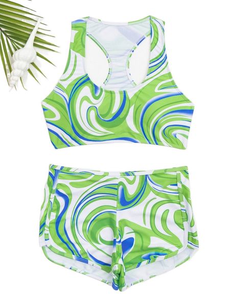 

fluid pattern shorts bikini swimsuit g91v#, White;black