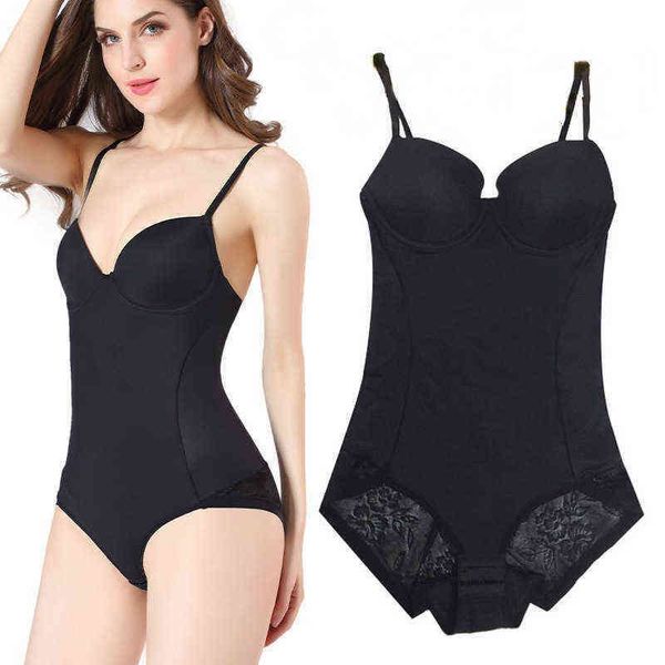 

nxy corset for women waist trainer body shaper lace shaperwear slimming push up padded bra u plunge full bodysuits wedding 220613