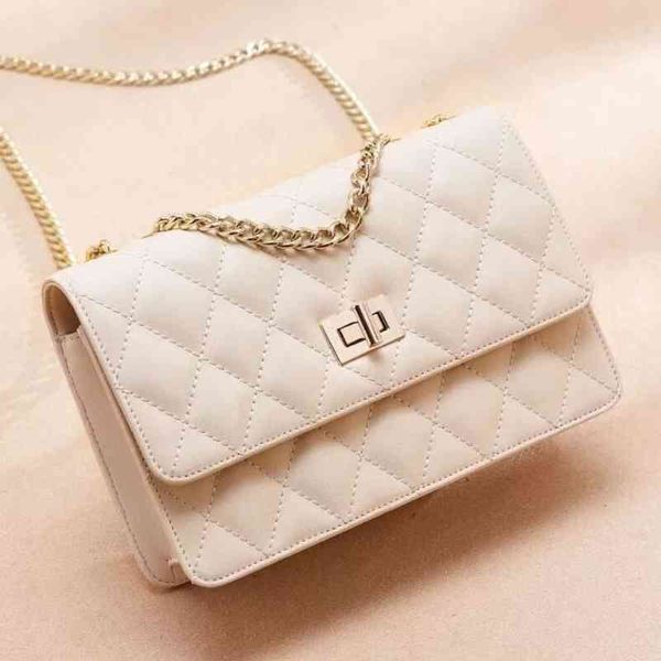 

fashion female 2022 new foreign style high-grade messenger versatile ins lingge chain one shoulder small square bag luxury designer