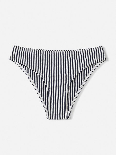 

striped simple bikini bottom i9l8#, White;black