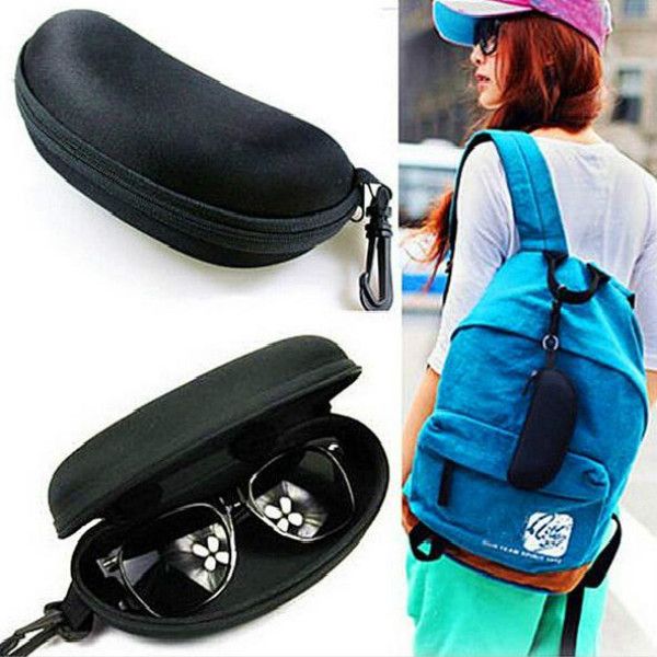 

black portable cute style hard zipper case box glasses eye glasses sunglass bag