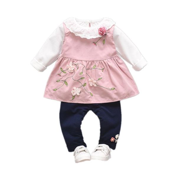 Kleidung Sets Frühling Kinder Baby Jungen Mädchen Baumwolle Kleidung Druck Weste Langarm Hosen 2 teile/satz Kleinkind Mode Kinder TrainingsanzügeTuch