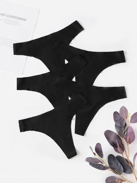 

5pcs softness lightweight solid sports brief y1wm#, Black;white