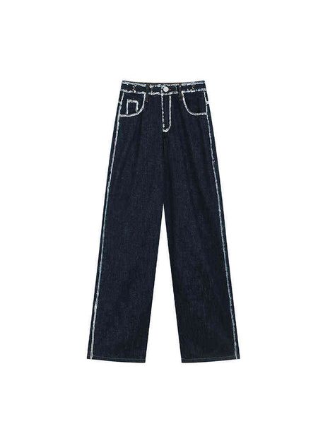 

new autumn winter denim pants women pants straight leg jeans korean high waist slim loose comfortable casual fashion pants l220726, Blue