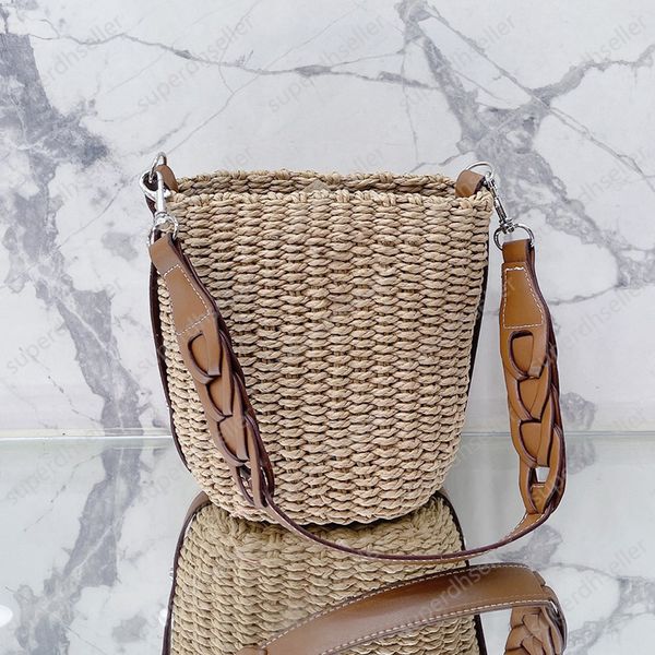 

woven bucket bag rattan tote summer straw women handbag crossbody large capacity shoulder bags wallet holiday travel purse beach pochette