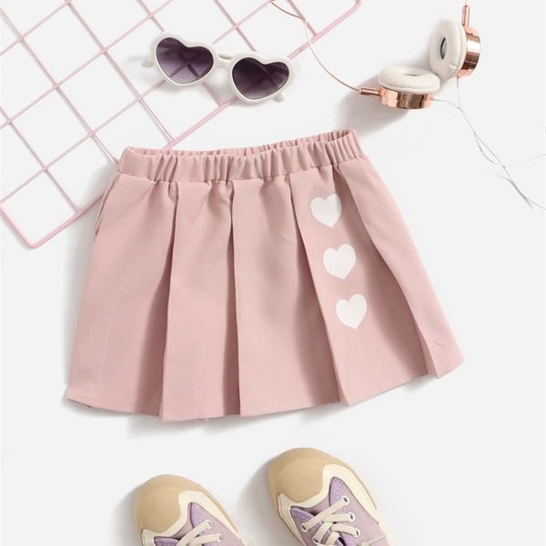 

baby heart print pleated skirt she, Blue