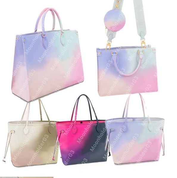 

designer tote bag special canvas gradient handbag spring and summer large capacity shopping bags luxury lady coin purse jacquard shoulder st