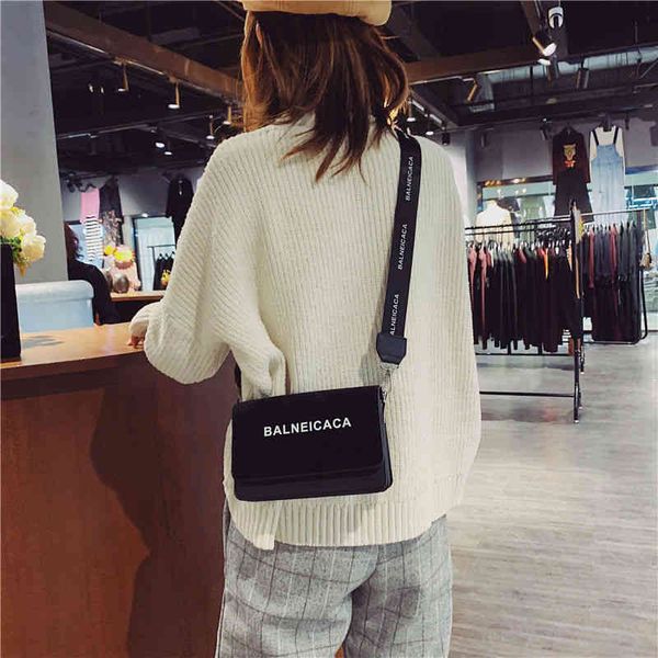 

small black women's large capacity spring festival fashion versatile broadband messenger simple single shoulder bag