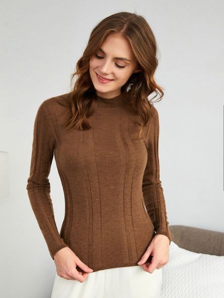 

motf premium wool mix slim sweater f6wy#, White;black