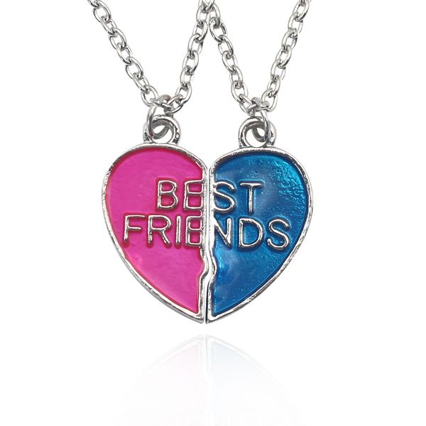 En iyi arkadaş kolye en iyi arkadaşlar kalp yağı damla kolye moda mücevher kızlar set zincir kolyeler