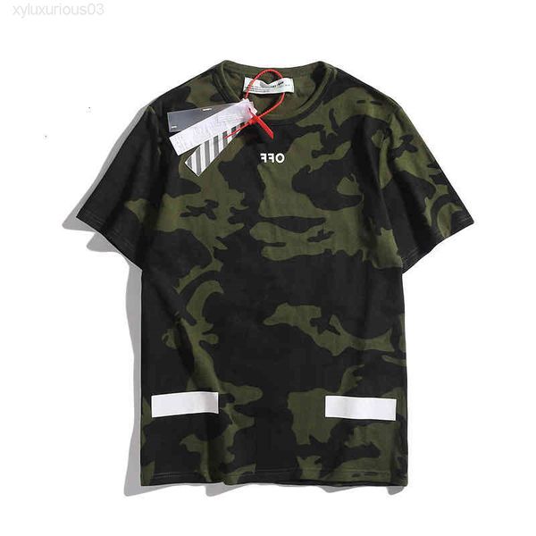 

arrstyle white off green style camouflage trendy crew neck t-shirt, White;black