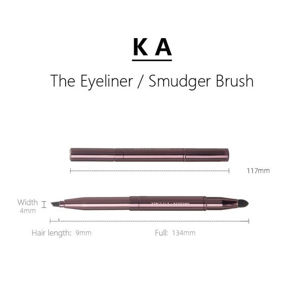 KevynAucion Pennello per trucco retrattile The Eye Liner / Smudger - Pennello per cosmetici portatile da viaggio per sopracciglia e ciglia Definer