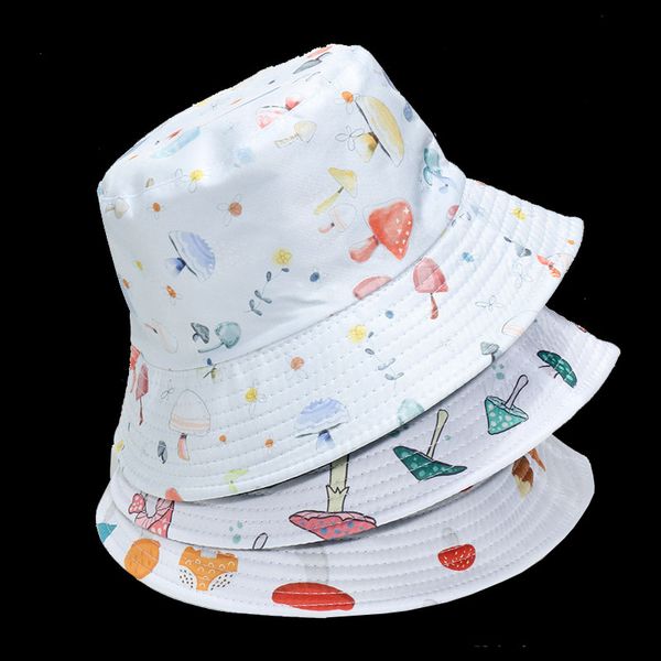 

mushroom print bucket hat for women men girls boys hats adults outdoor travel caps 2111008, Blue;gray