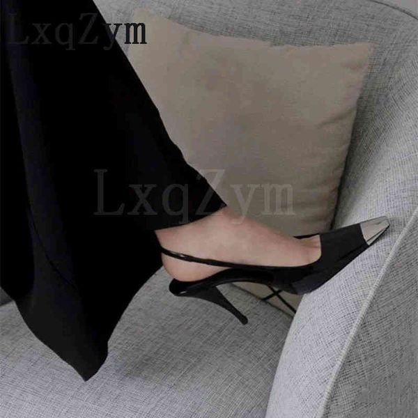 

dress shoes spring black high heels women's autumn and winter metal pointed toe stiletto pumps for women 6cm 9cm