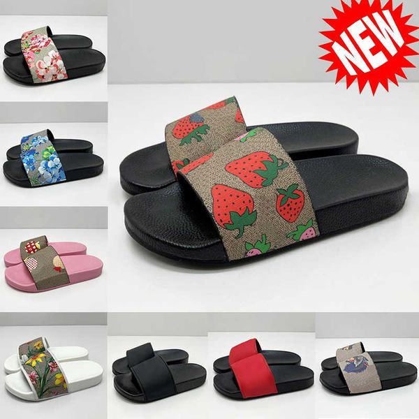 

with box designer slippers slides shoes fashion classics sandal men women summer sandals beach slide flat platform sneaker flip flops, Black