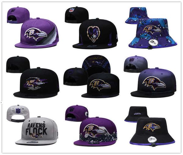 

2022 snapbacks baltimore''ravens''football hats cap adjustable fit hat, Black;white