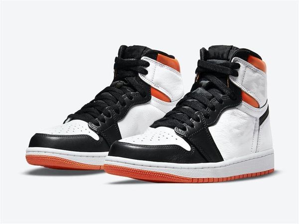 

brand shoes jumpman 1 high og electro orange men/women basketball outdoor trainers sports original, White;red