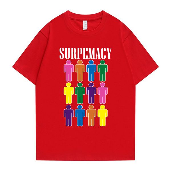 Surpemacy 12 pessoas T-shirt Men Men Fashion Luxury Brand Designer Ladies Roupas de manga curta tamanho grande confortável