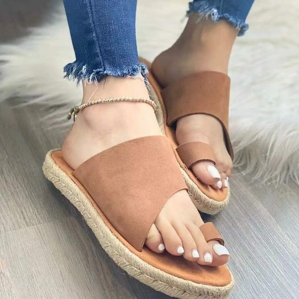 

women's sandals fashion flat slippers hemp rope woven casual fisherman shoes sandals summer lady slippers large size 43, Black