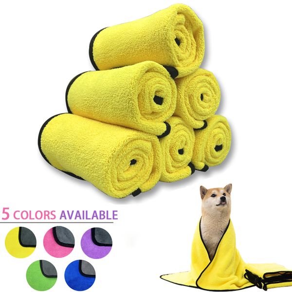 Toalhas de cão de estimação e gato de seca rápida toalhas de fibra macia Toalha de banho absorvente de banho de pet-tole de pet shop de limpeza de toalha
