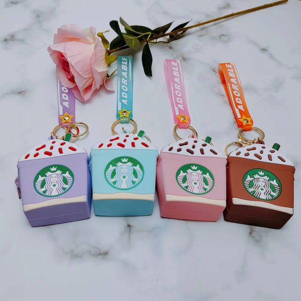 

party favor personality creative starbucks milk tea cup coffee coin purse decorative pendant bag birthday gift